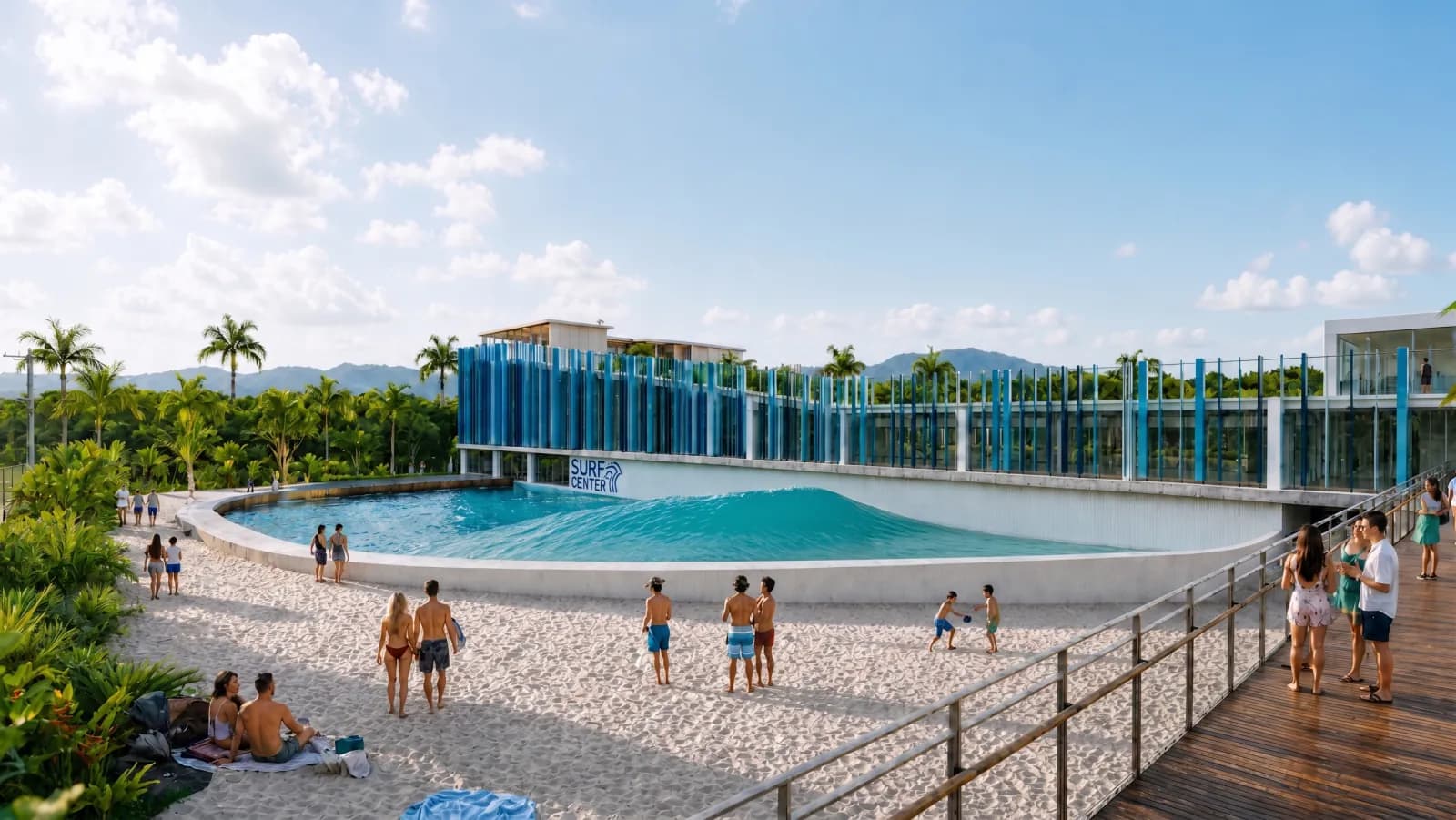 Piscina de ondas e praia urbana da Surf Center Ribeirão Preto