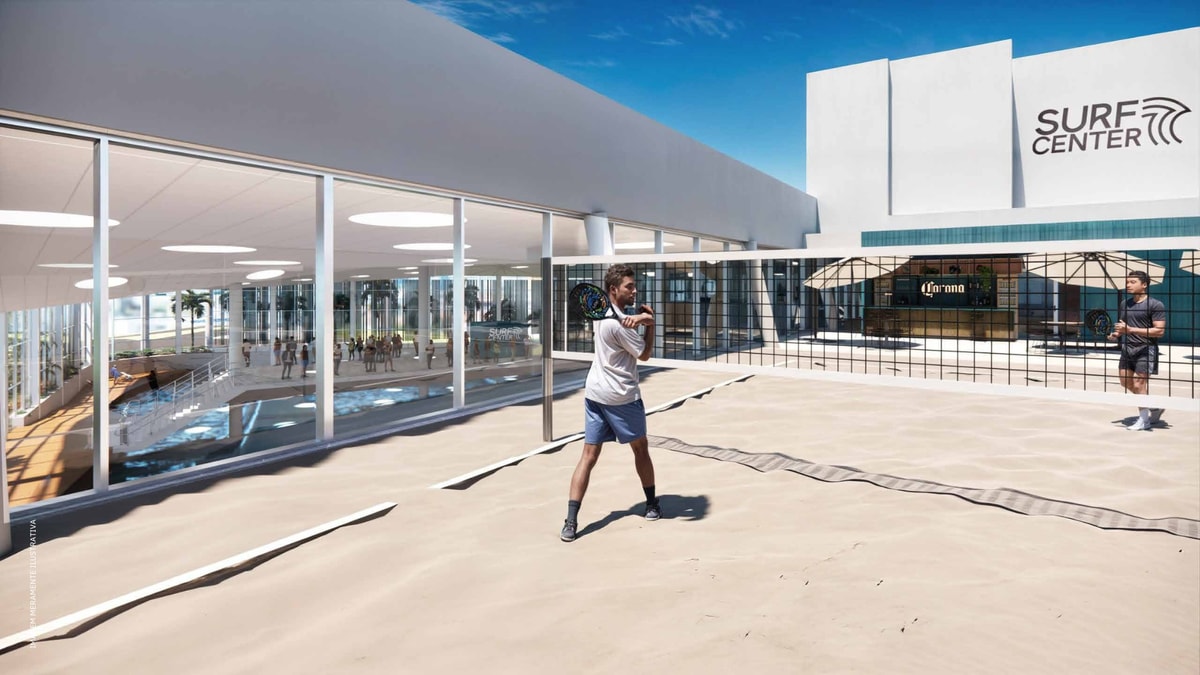 Quadras de beach tennis 368m² cobertas Surf Center São Paulo