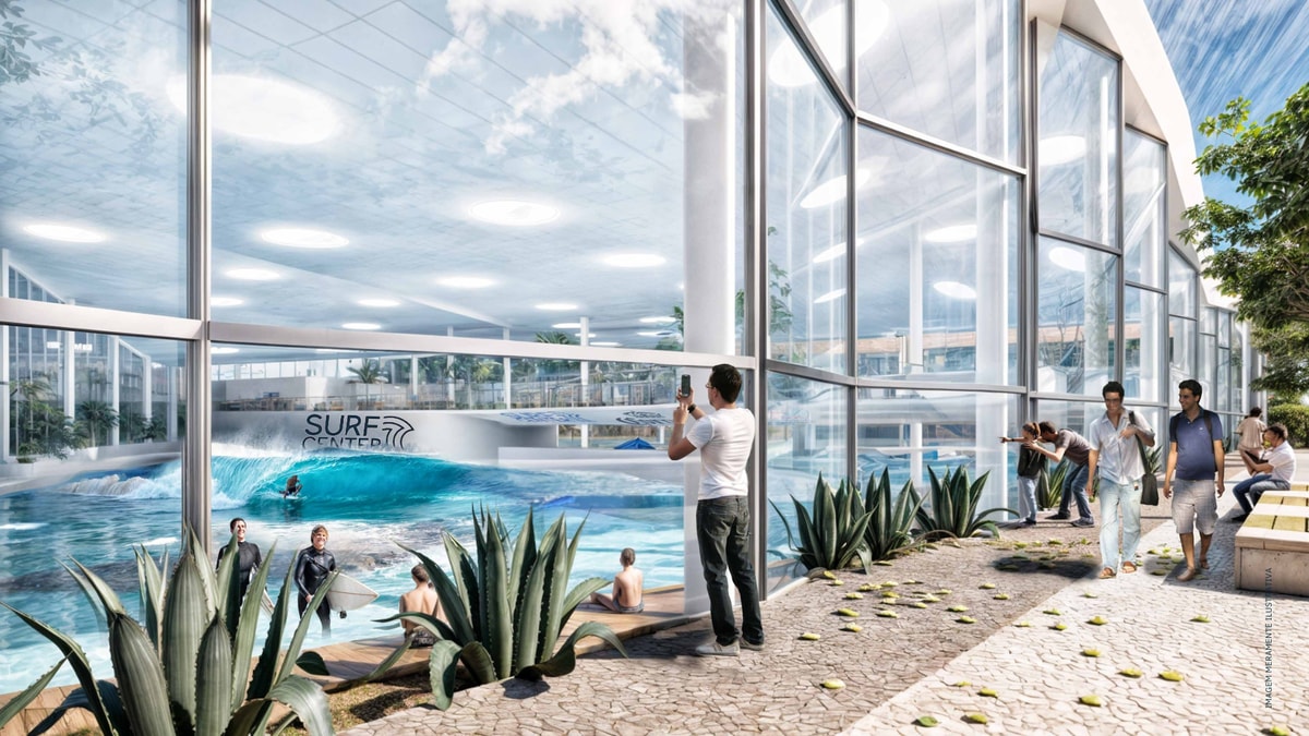 Piscina de ondas indoor aquecida do Surf Center São Paulo - clube de surf em Congonhas