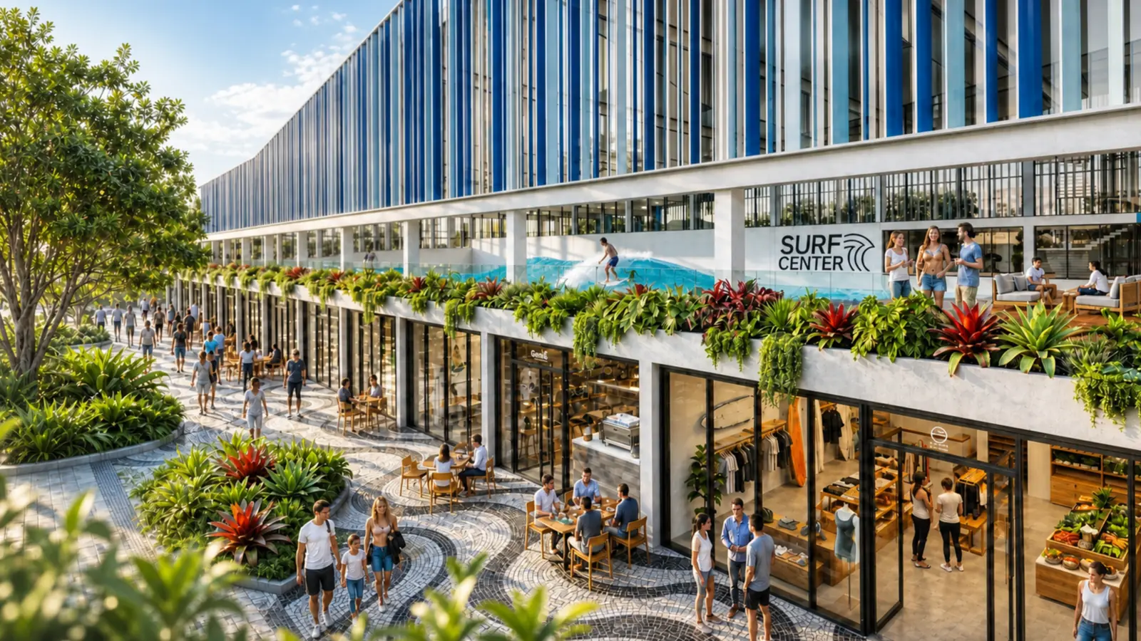Boulevard de lojas e gastronomia da Surf Center Ribeirão Preto