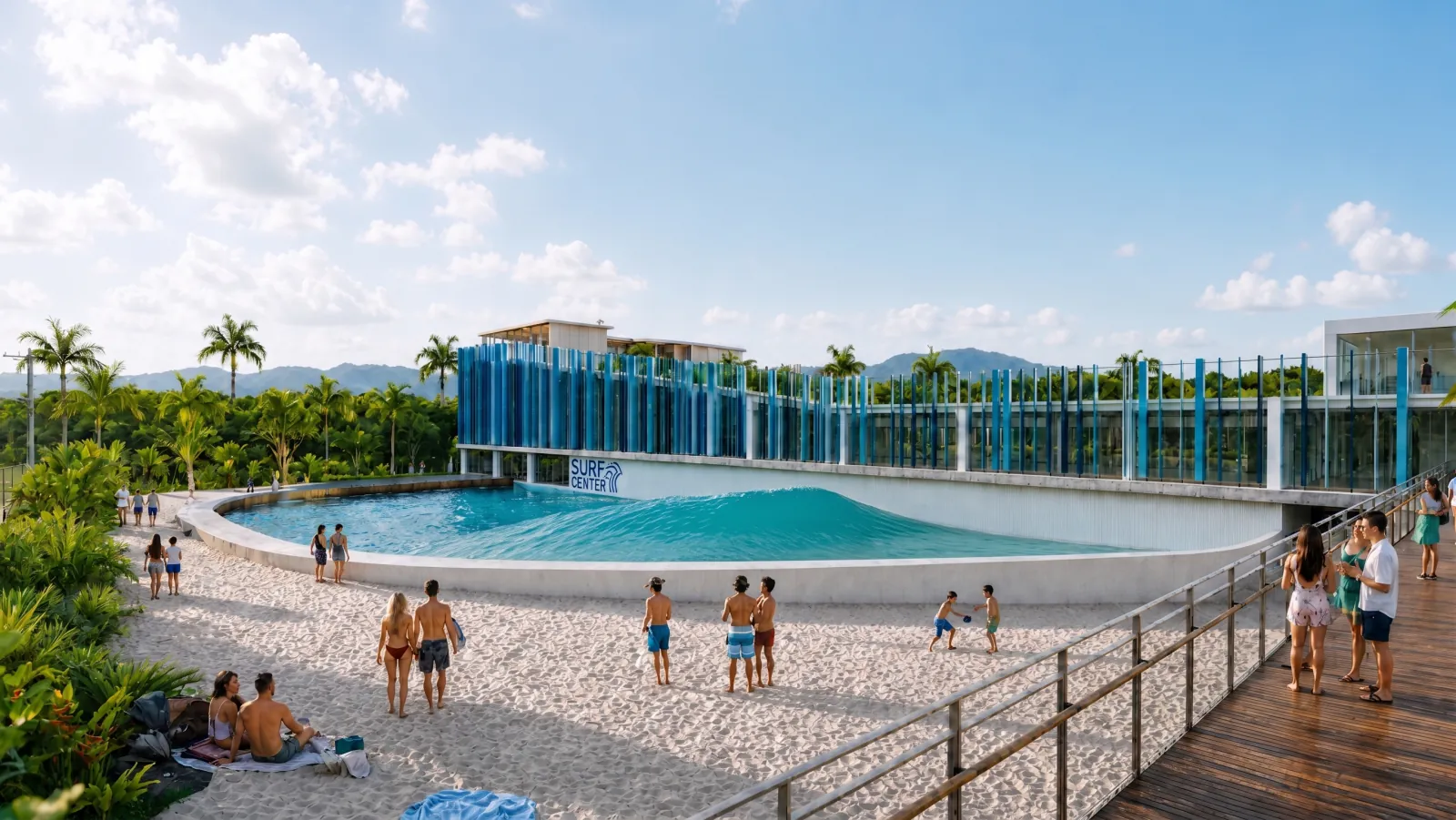 Piscina de ondas e praia urbana da Surf Center Ribeirão Preto