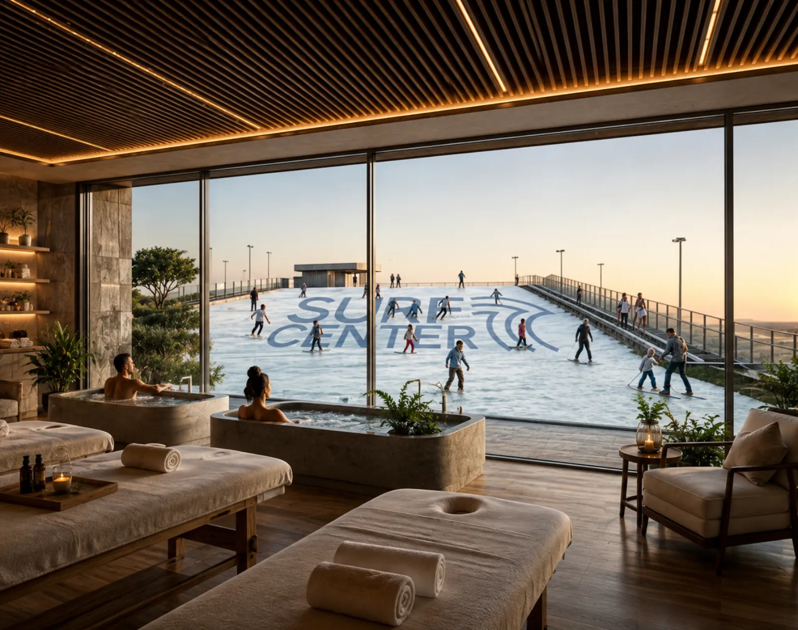 Spa com vista para o pier da Surf Center Ribeirão Preto