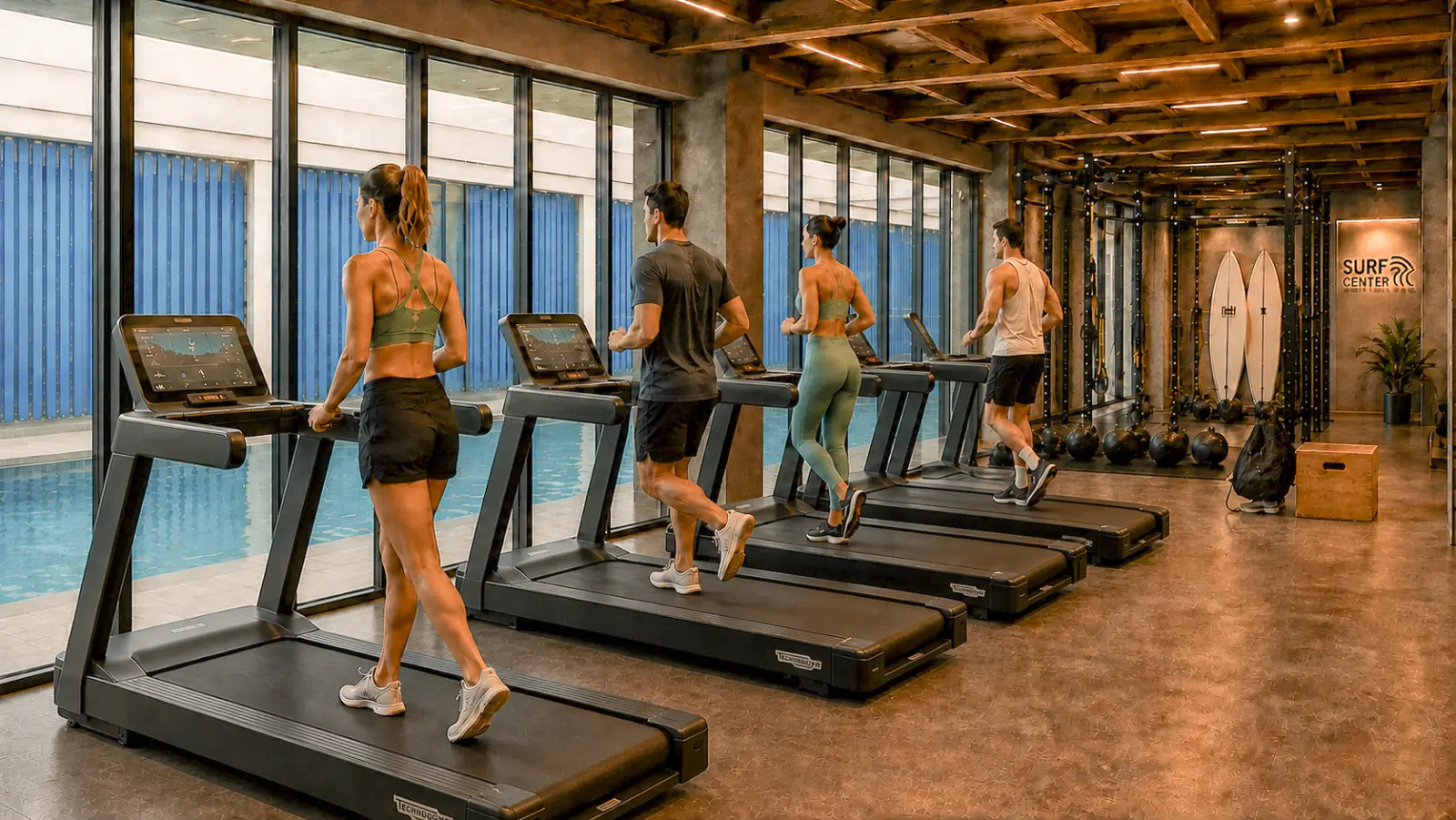 Área de cardio da Surf Center São Paulo