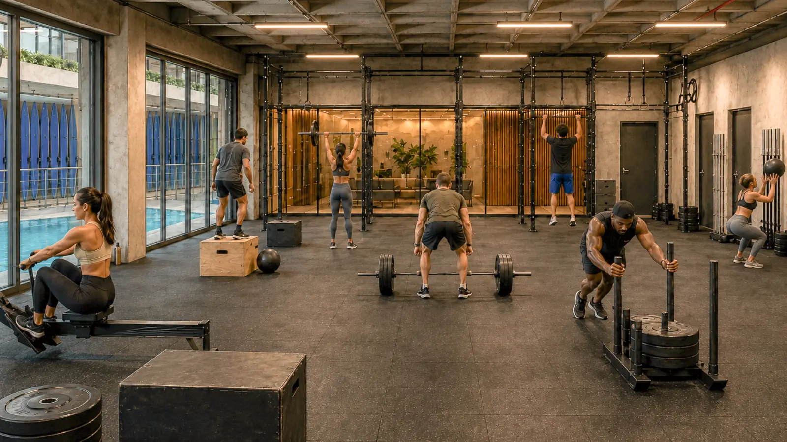 Área de cross surf da Surf Center São Paulo