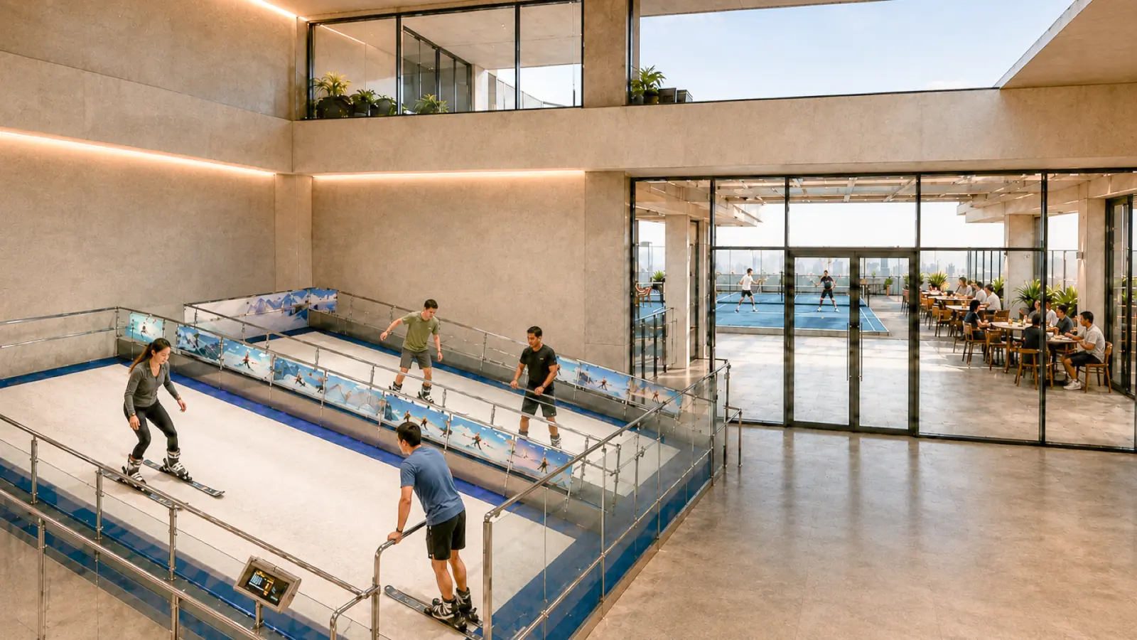 Simulador de ski indoor da Surf Center São Paulo